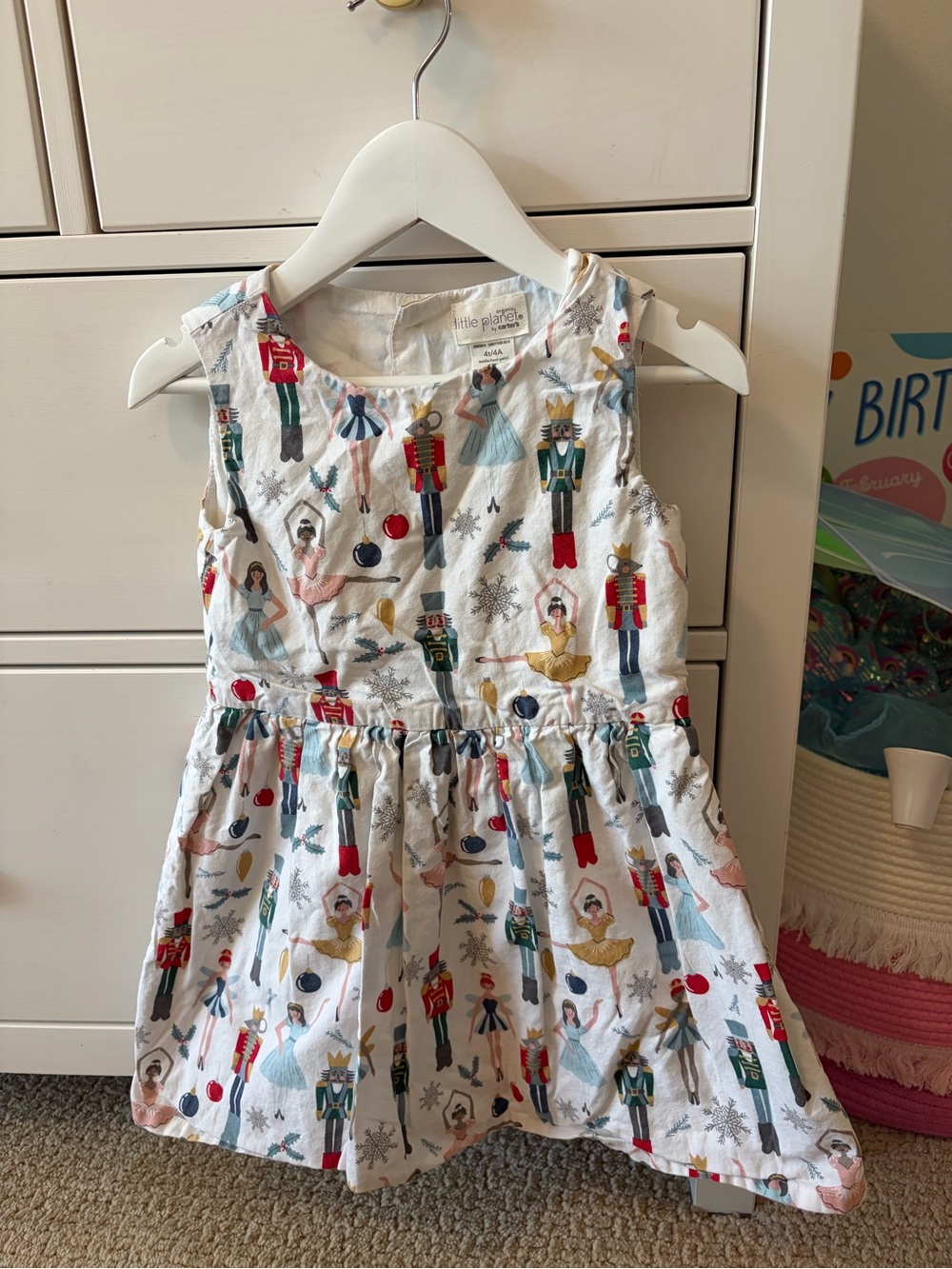 Carter’s Little Planet Girls 4T Nutcracker Print Organic Cotton Dress